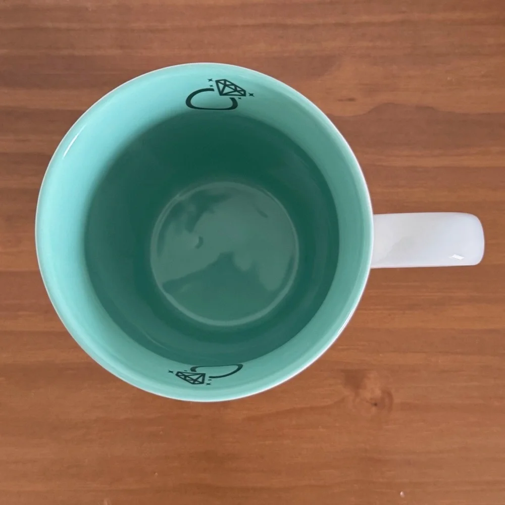 White Bride Coffee Mug Fiancée Engaged Bachelorette Bridal Shower Tiffany Blue